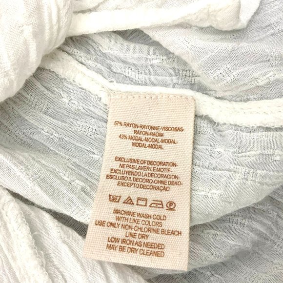 Free People Boho Canyon Rose White Long Sleeve Blouse Top Sz S - Picture 12 of 16